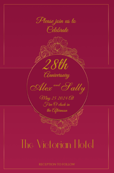 Anniversary 15 invitation template