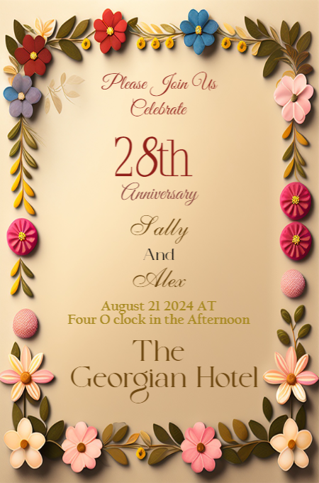 Anniversary 22 invitation template
