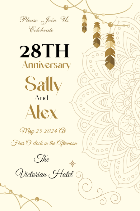 Anniversary 23 invitation template