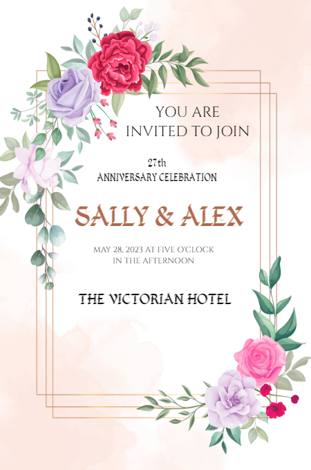 Anniversary 29 invitation template