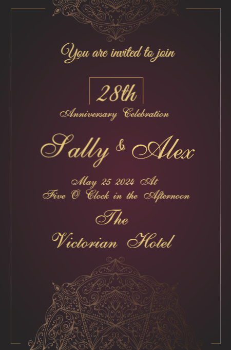 Anniversary 3 invitation template