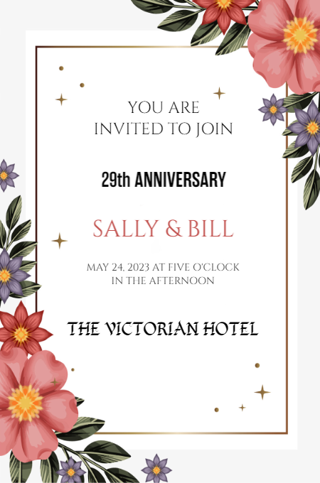 Anniversary 30 invitation template