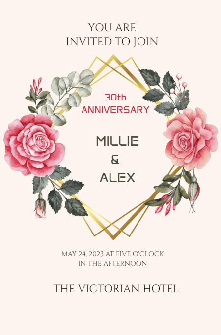 Anniversary 31 invitation template