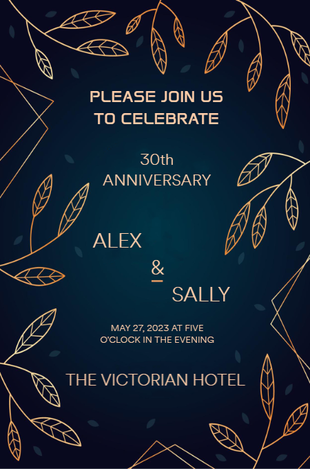 Anniversary 32 invitation template