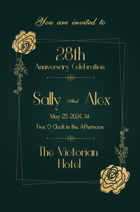 Anniversary 4 invitation template