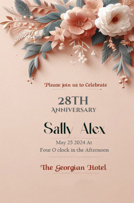 Anniversary 42 invitation template