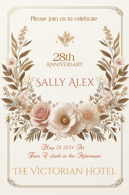 Anniversary 44 invitation template