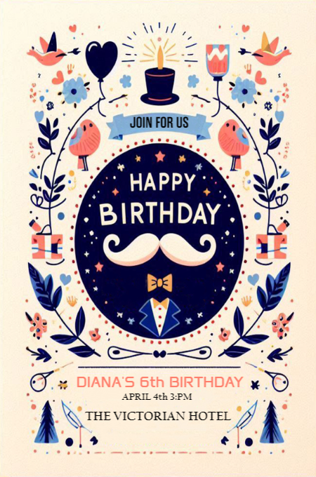 BIRTHDAY 24 invitation template