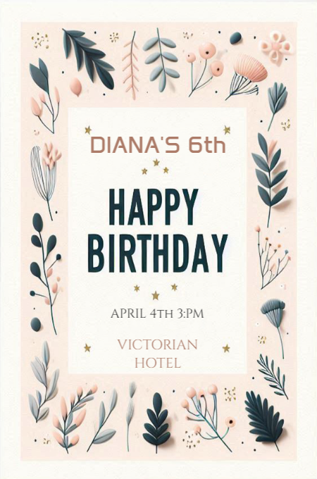 BIRTHDAY 34 invitation template