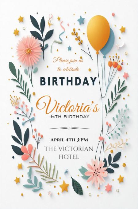 BIRTHDAY 77 invitation template