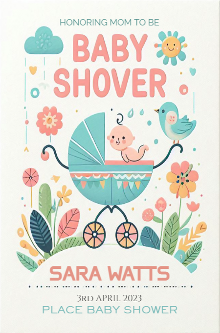 Baby Shower 105 invitation template