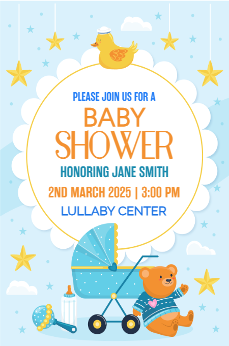 Baby Shower 122 invitation template