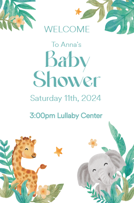 Baby Shower 123 invitation template