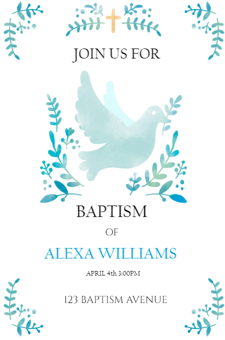 Baptism 17 invitation template