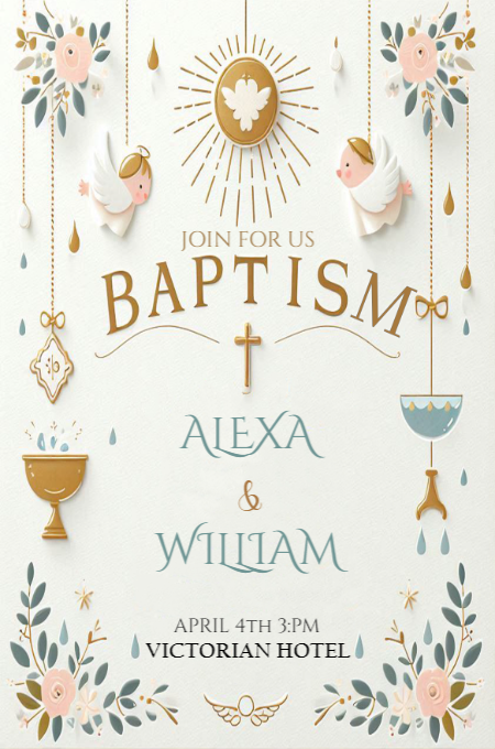 Baptism 39 invitation template
