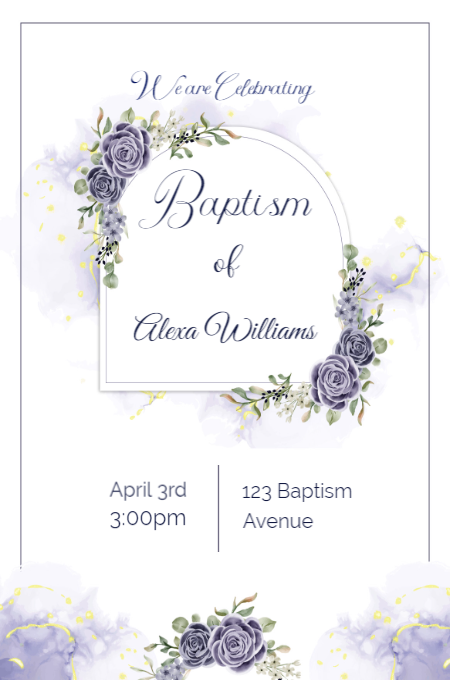 Baptism 5 invitation template