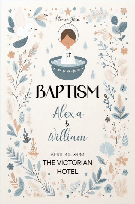 Baptism 52 invitation template