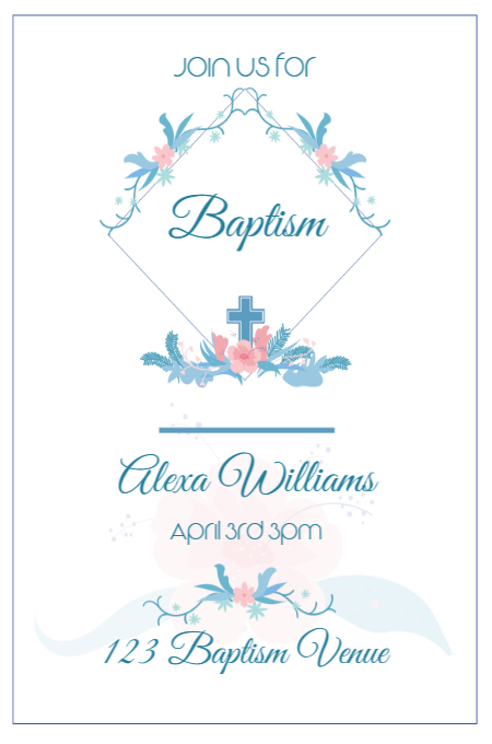 Baptism 6 invitation template