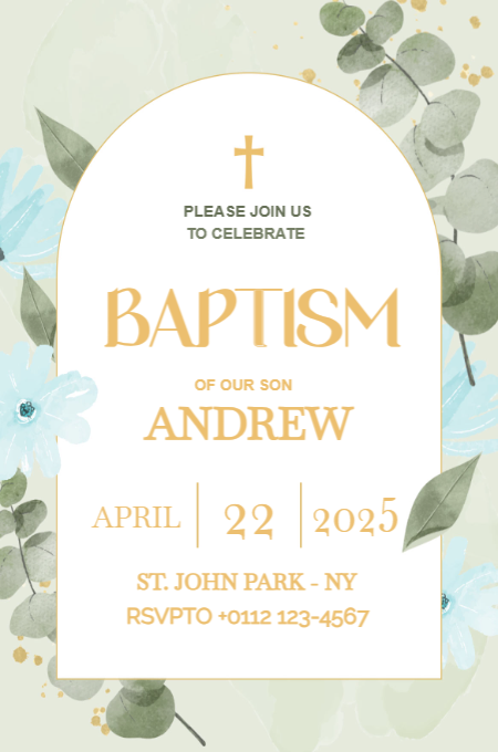 Baptism 65 invitation template