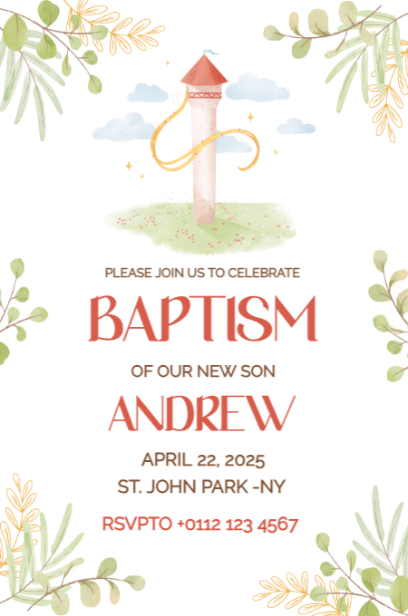 Baptism 66 invitation template