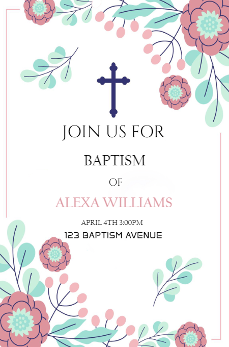Baptism Template 12 invitation template
