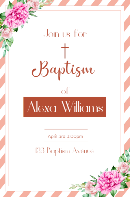 Baptism invitation template