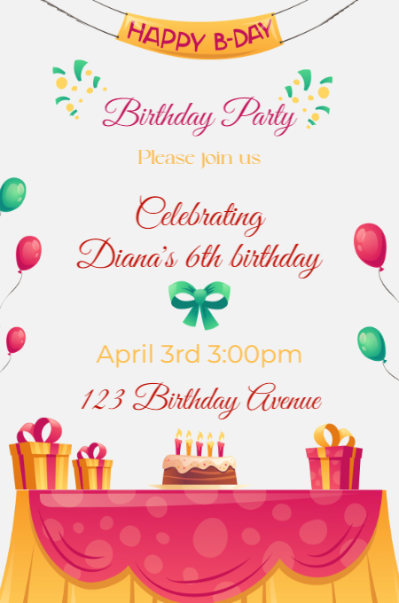 Birthday 10 invitation template