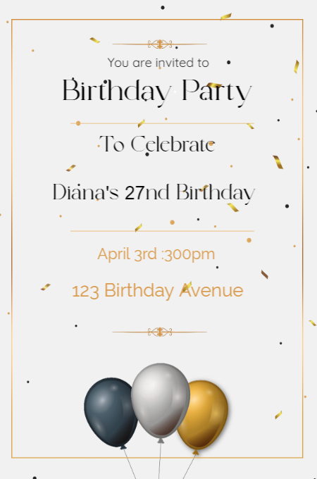 Birthday 4 invitation template