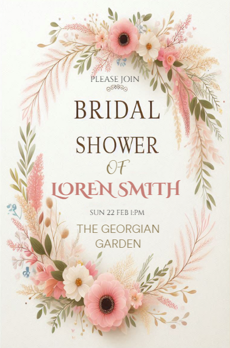Bridal shower 14 invitation template