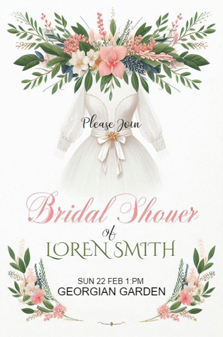 Bridal shower 24 invitation template