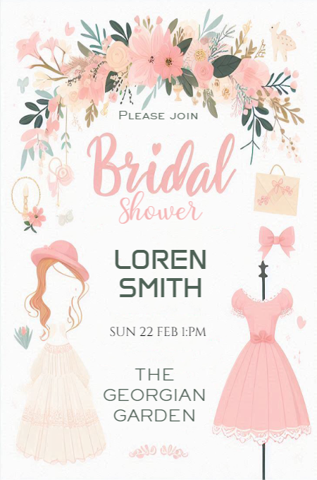 Bridal shower 28 invitation template