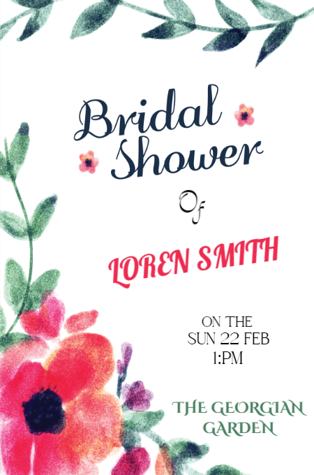 Bridal shower 3 invitation template