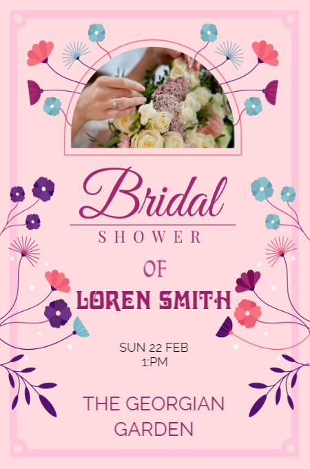 Bridal shower 5 invitation template