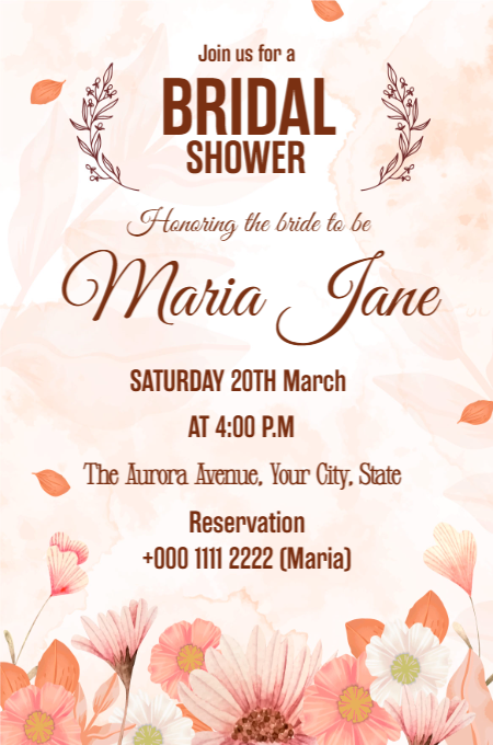 Bridal shower 56 invitation template