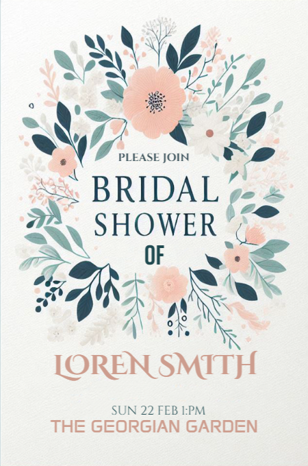 Bridal shower 6 invitation template