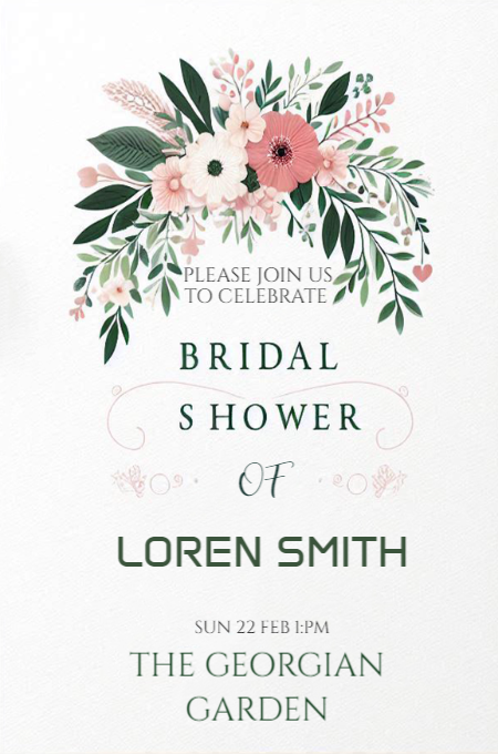 Bridal shower 7 invitation template