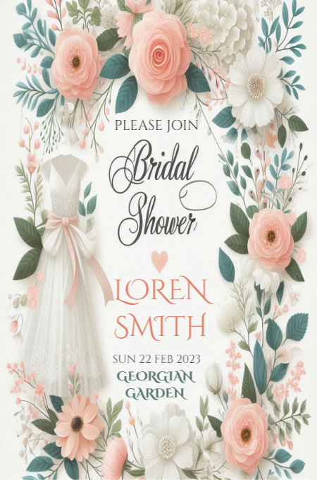 Bridal shower 9 invitation template