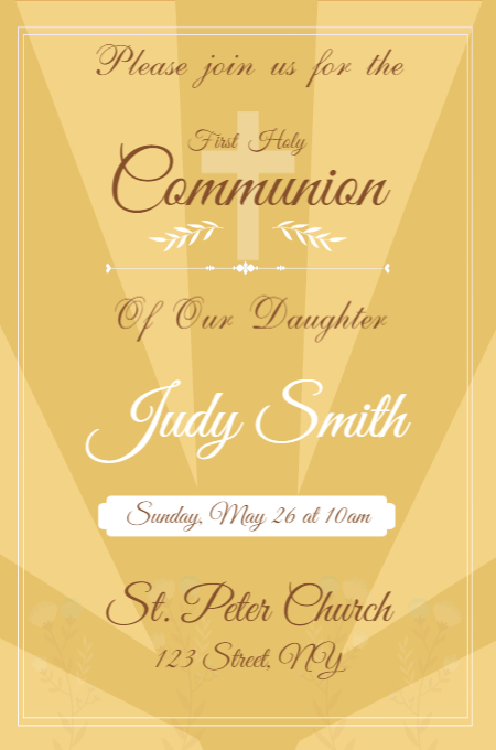 Communion 5 invitation template