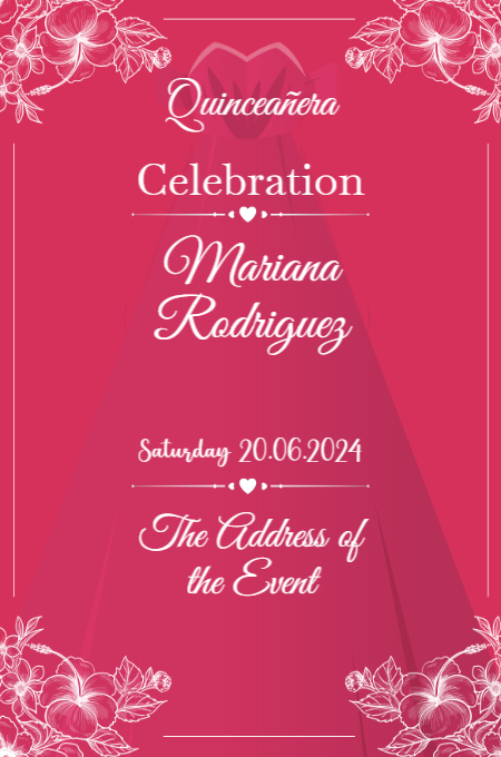 Quinceañera 3 invitation template