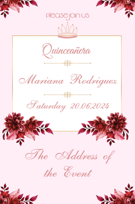 Quinceañera 4 invitation template