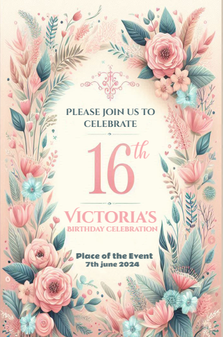 sweet sixteen 12 invitation template