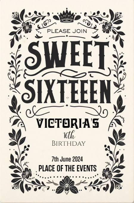 sweet sixteen 31 invitation template