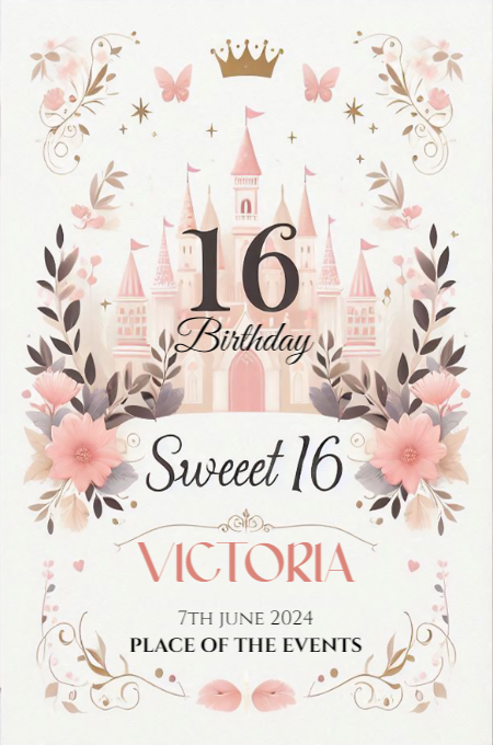 sweet sixteen 36 invitation template