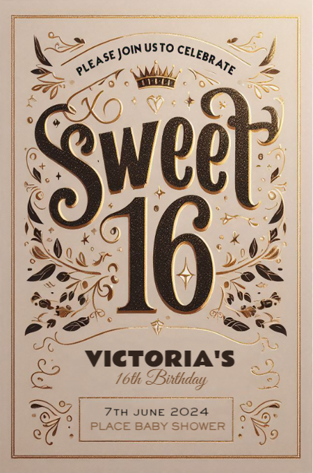 sweet sixteen 41 invitation template