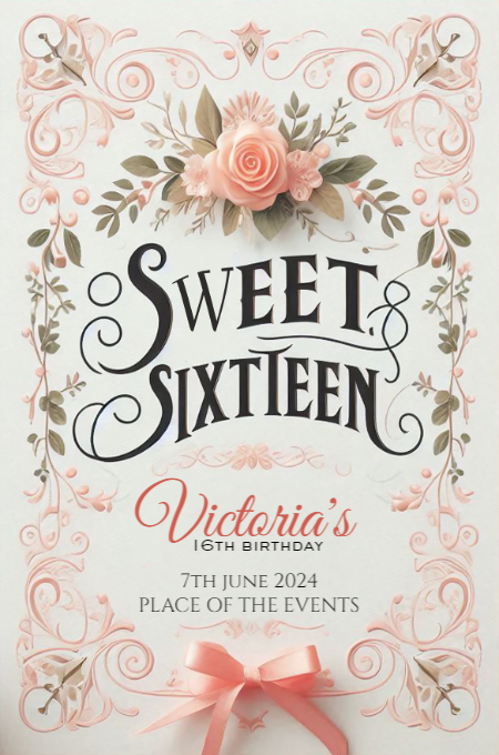sweet sixteen 45 invitation template